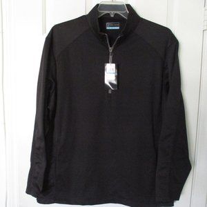 PGA Tour Mens L/S Black Fleece Lined 1/4 Zip Golf Sweater NWT - Size XL